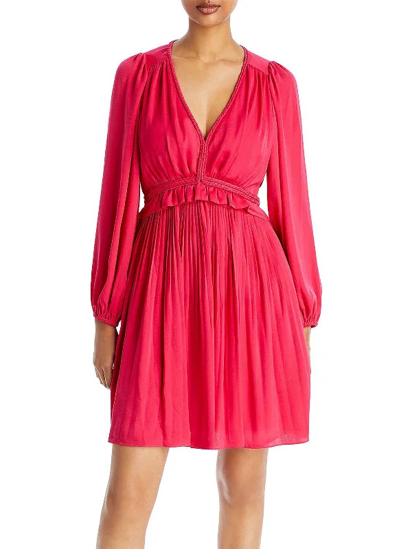 Alexis Womens Pleated Mini Mini Dress