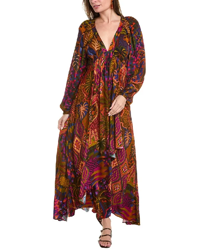 FARM Rio Jungle Animals Tapestry Maxi Dress