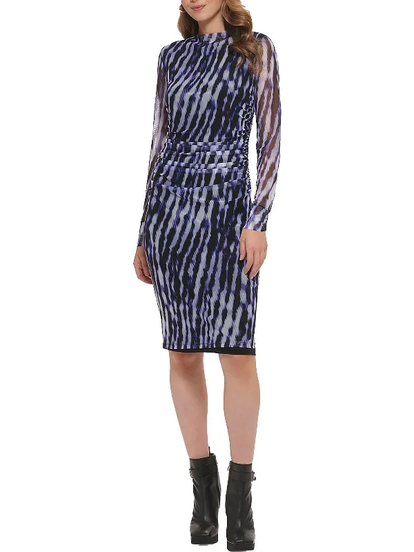 Womens Printed Knee-Length Sheath Dress