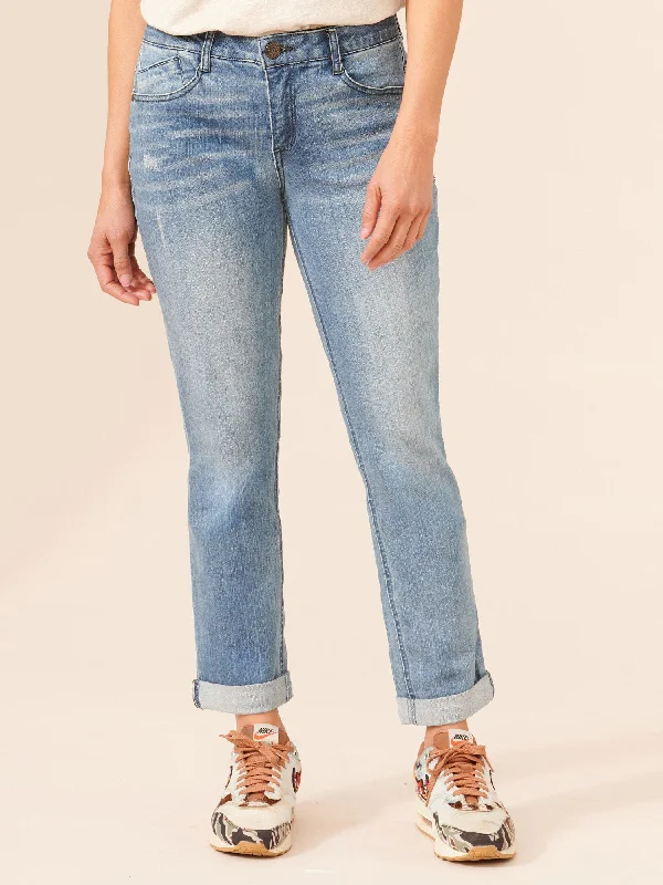 "Ab"solution® Petite Blue Denim Girlfriend Jeans