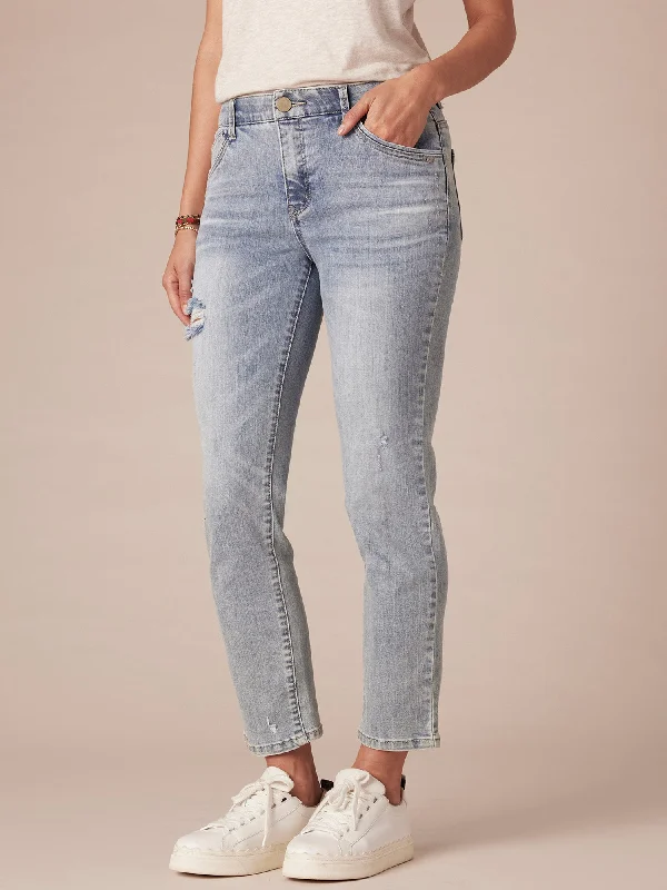 "Ab"solution® High Rise Distressed Petite Skinny Jeans