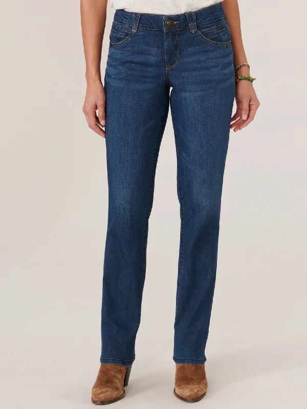 "Ab"solution® Petite Straight Leg Indigo Jeans