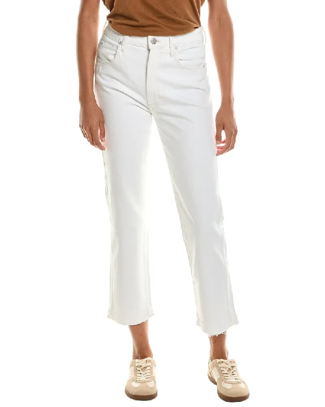 AMO Chloe Released Hem White Sand Crop Jean