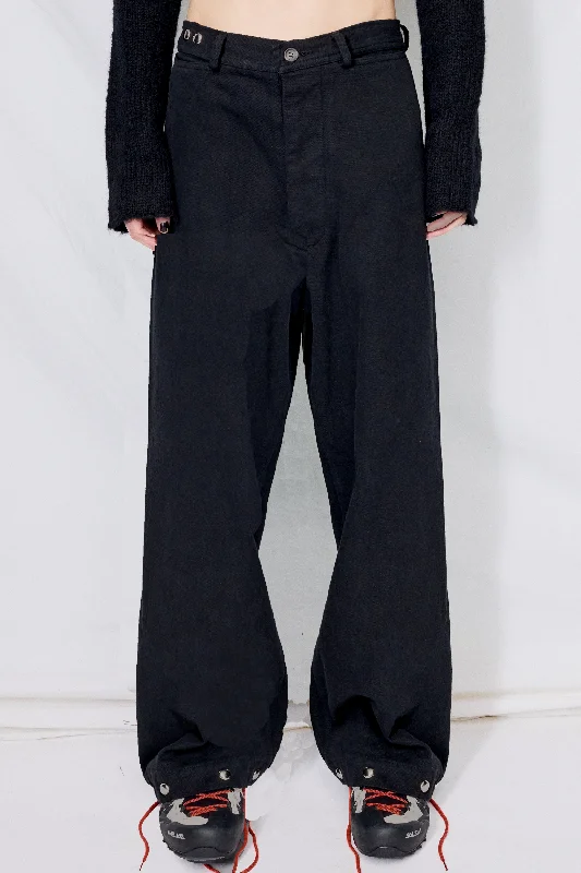 Black Denim Studded Boat Pant