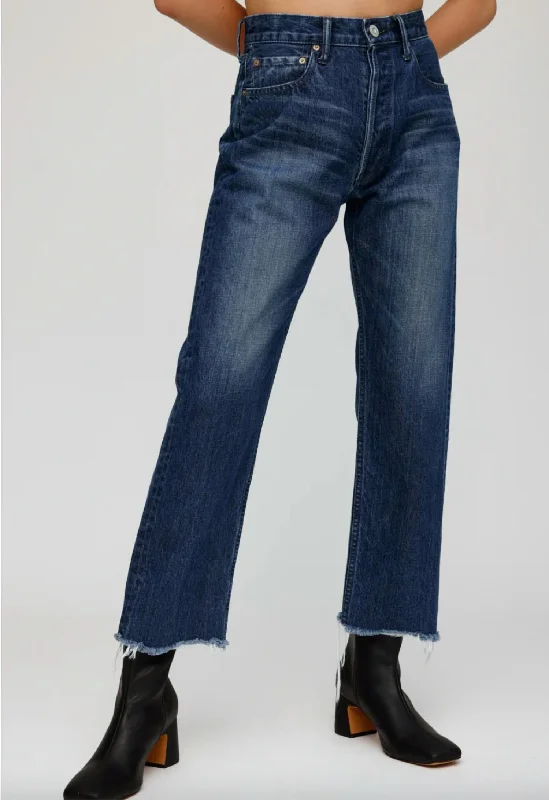 Women's Vintage Capac Wide Straight Leg Jean In Dark Blue