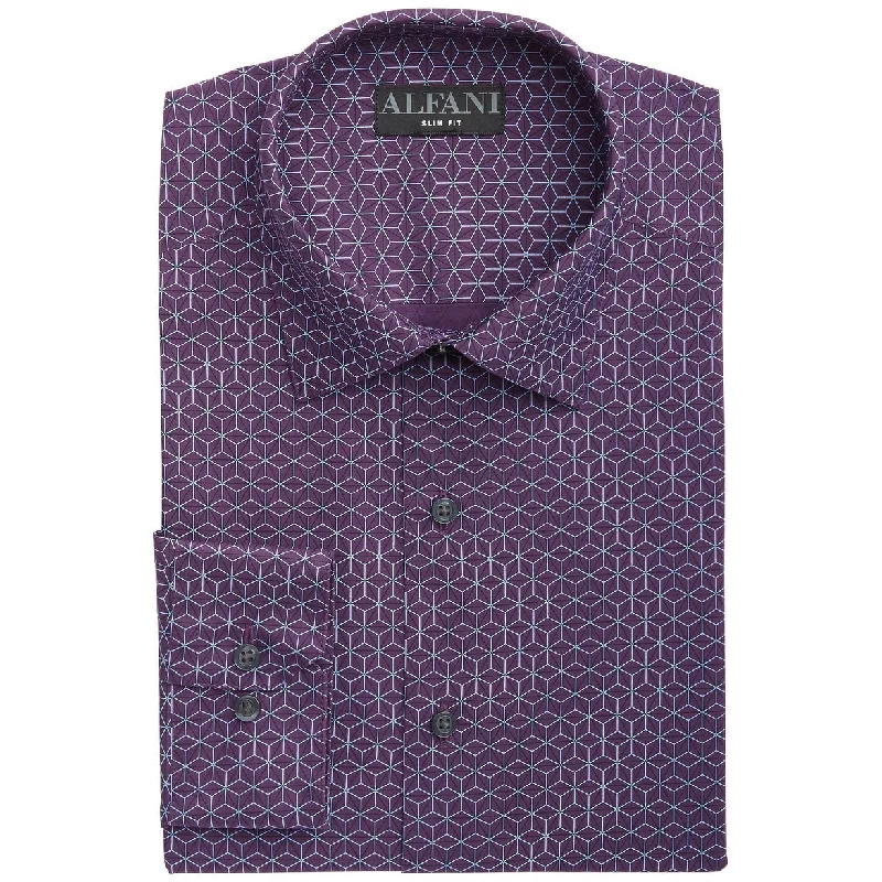 Alfani Men's Alfatech Moisture-Wicking Dress Shirt Purple Size 32-33