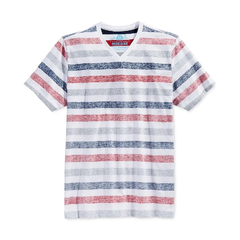 American Rag Men's Stripe T-Shirt Red Size Large