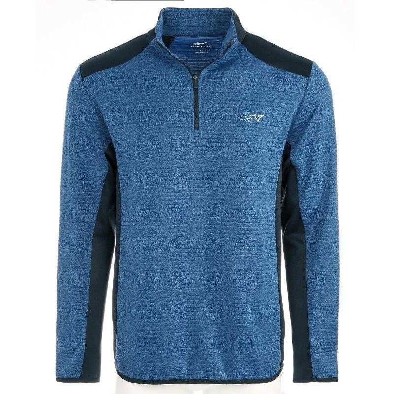 Attack Life by Greg Norman Men's Ottoman Quarter-Zip Shirt Blue Size Medium