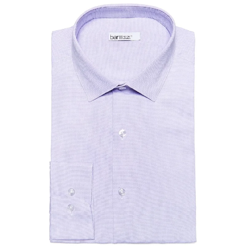 Bar III Men's Max Slim-Fit Textured Dress Shirt Purple Size 15-34-35