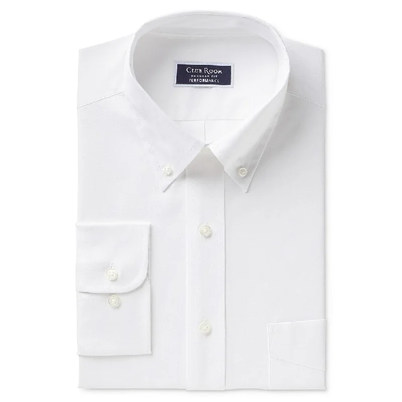 Club Room Men's Slim-Fit Pinpoint Solid Dress Shirt White Size 16x34-35