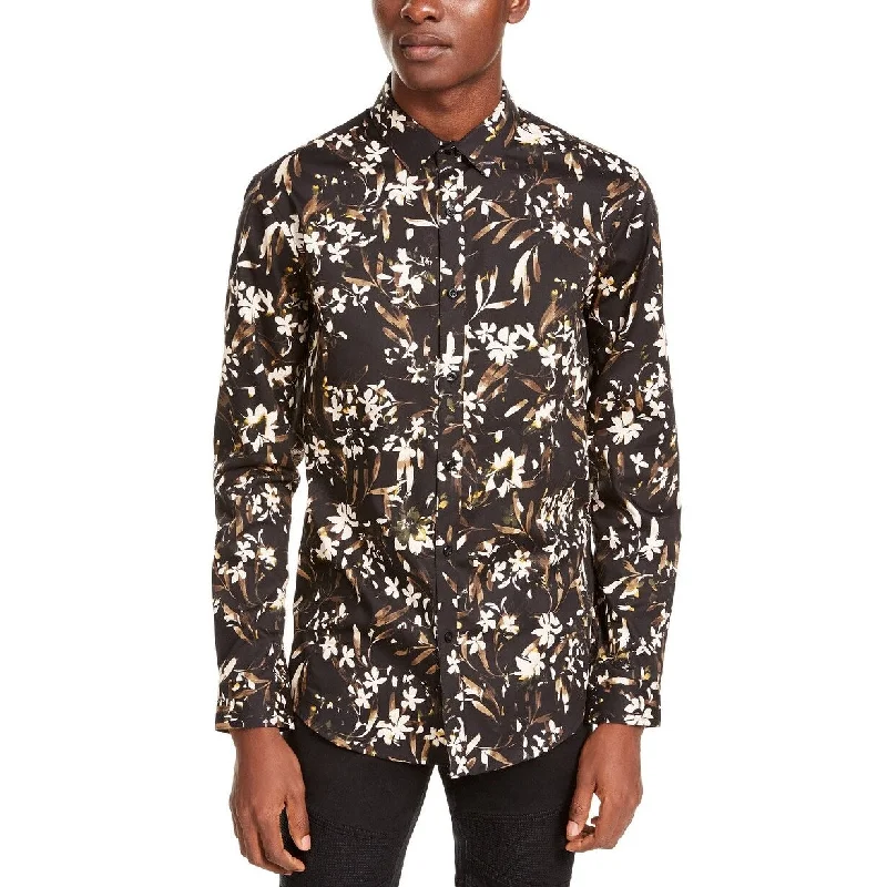 INC International Concepts Men's Dominic Floral Shirt Black Size S - Small