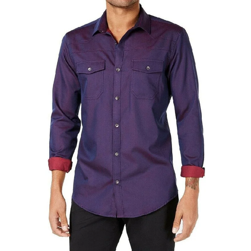 INC International Concepts Men's Pax Shirt Purple Size Extra Large