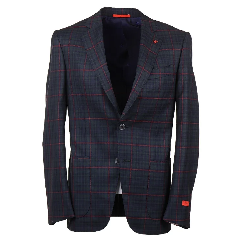 Isaia Layered Check Super 140s Wool Sport Coat