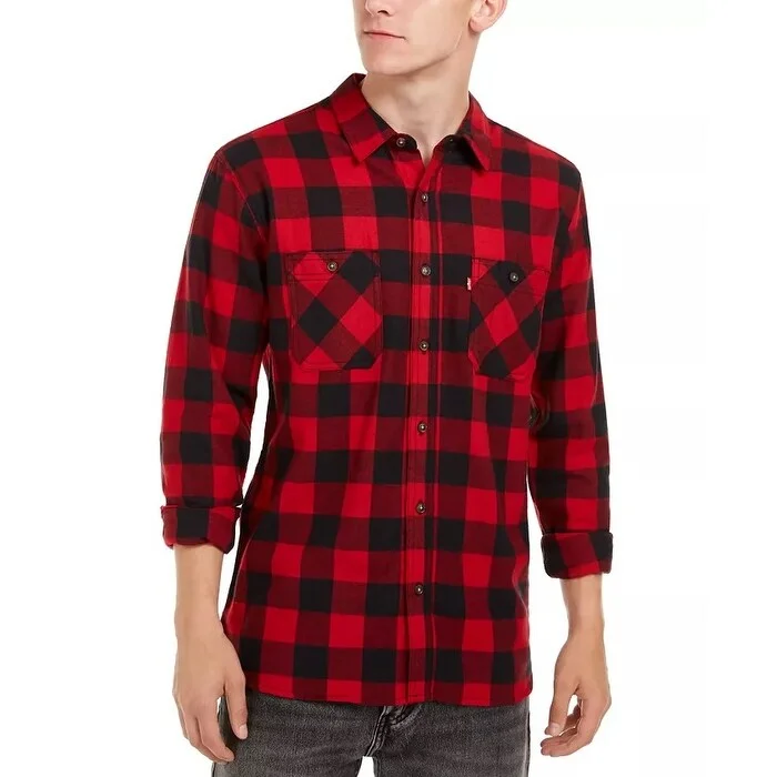 Levi's Men's Buffalo Plaid Flannel Shirt Red Size X-Large