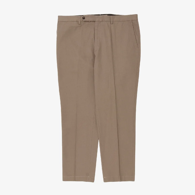 Flat Front Cotton Trouser