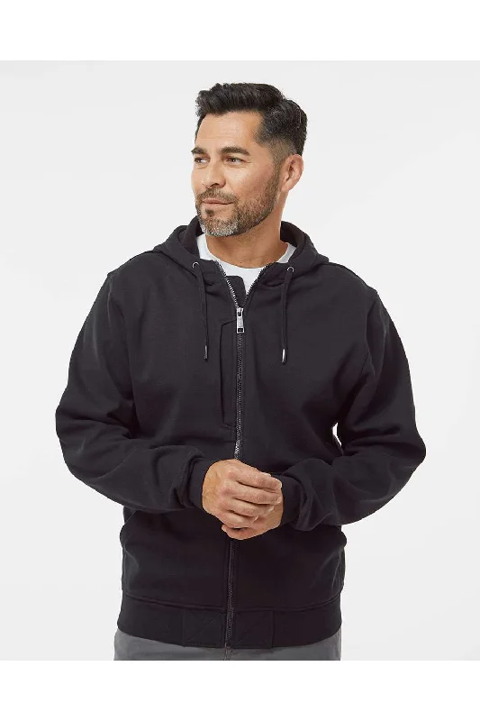 Dri Duck Mens Batemen Bonded Power Fleece 2.0 Full Zip Hooded Jacket - Black