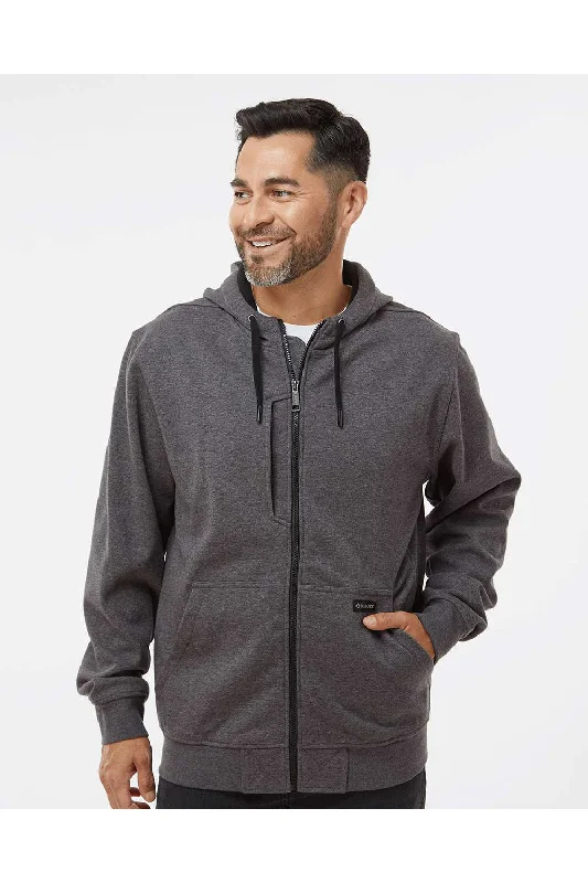 Dri Duck Mens Batemen Bonded Power Fleece 2.0 Full Zip Hooded Jacket - Dark Oxford Grey