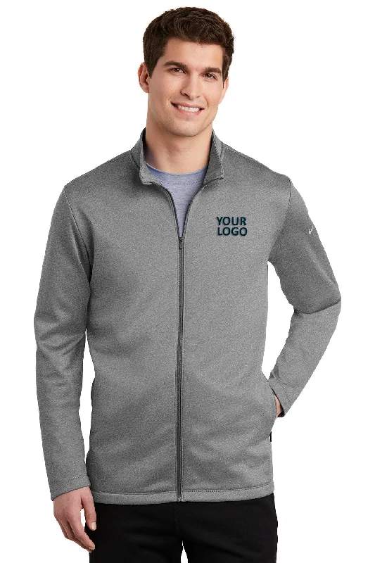 Nike ThermaFIT Full-Zip Customized Jackets, Dark Grey Heather