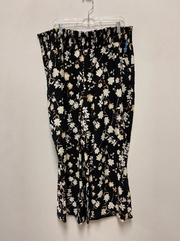 Pants Wide Leg By Simply Vera In Black & Cream, Size: 20