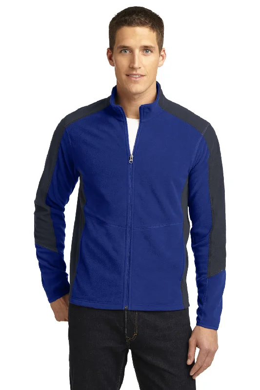 Port Authority Mens Full Zip Microfleece Jacket - Patriot Blue/Battleship Grey