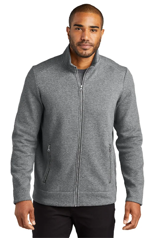 Port Authority Mens Network Fleece Full Zip Jacket - Heather Grey