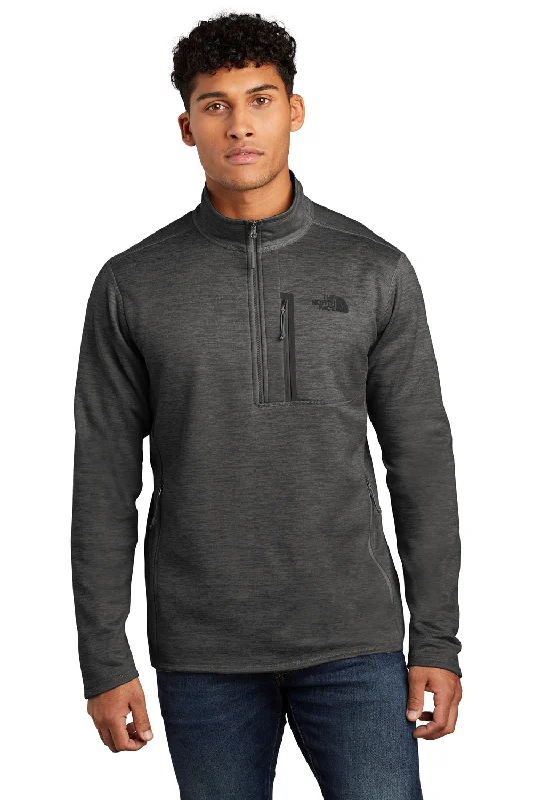 The North Face Mens Skyline 1/4 Zip Fleece Jacket - Heather Dark Grey