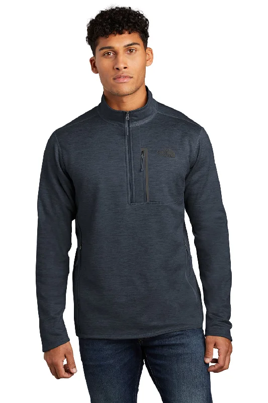 The North Face Mens Skyline 1/4 Zip Fleece Jacket - Heather Urban Navy Blue