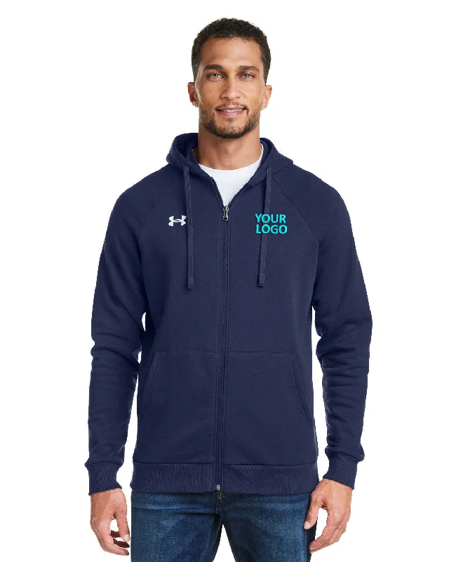 Under Armour Mens Rival Fleece Custom Full-Zips, Medium Navy