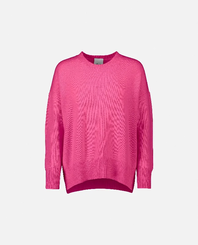 Rundhals Pullover aus Cashmere in Rose