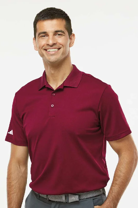 Adidas Mens UV Protection Short Sleeve Polo Shirt - Collegiate Burgundy