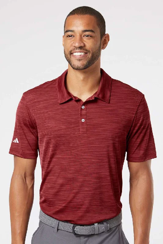 Adidas Mens UPF 50+ Short Sleeve Polo Shirt - Collegiate Burgundy Melange