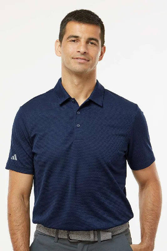 Adidas Mens Micro Pique Short Sleeve Polo Shirt - Collegiate Navy Blue