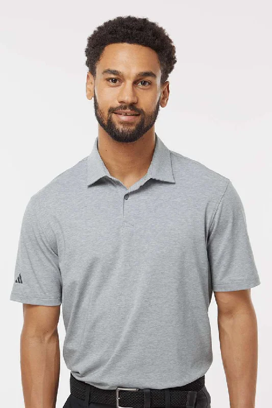 Adidas Mens Short Sleeve Polo Shirt - Grey Melange