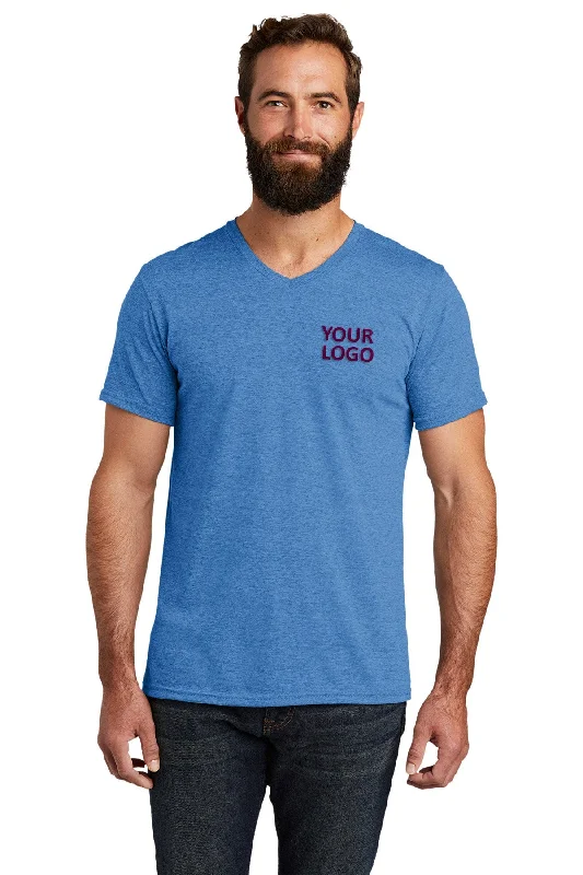 Allmade Unisex Tri-Blend Custom V-Neck Tee, Azure Blue