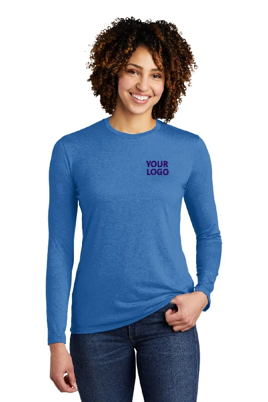 Allmade Women's Tri-Blend Custom Long Sleeve Tee, Azure Blue