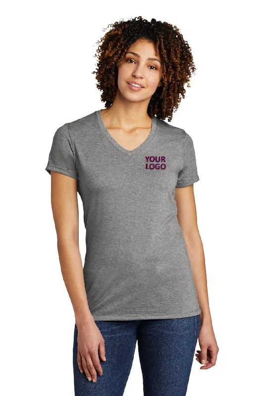 Allmade Women's Tri-Blend Customized V-Neck Tee, Aluminum Grey