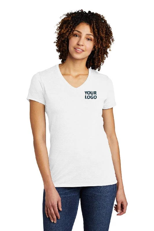 Allmade Women's Tri-Blend Customized V-Neck Tee, Fairly White