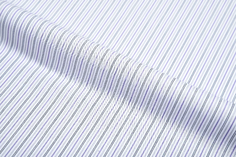 Alumo Light Grey And Purple Thin Navy Stripes