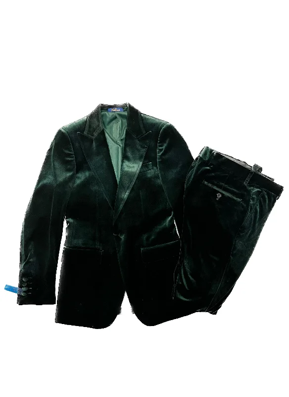 Bellucci luca B745 Velvet Suit Emerald