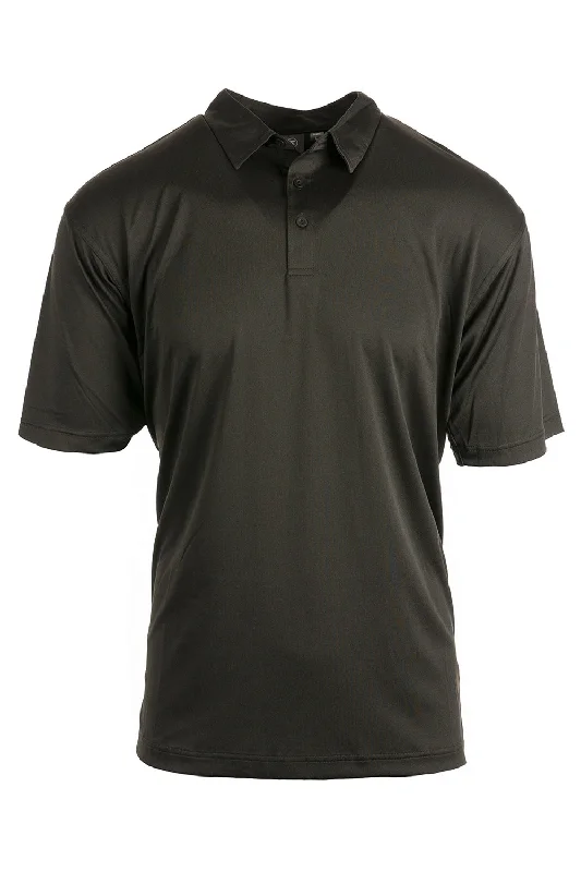 Burnside Mens Burn Moisture Wicking Short Sleeve Polo Shirt - Black