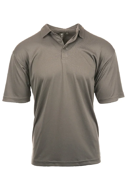 Burnside Mens Burn Moisture Wicking Short Sleeve Polo Shirt - Steel Grey