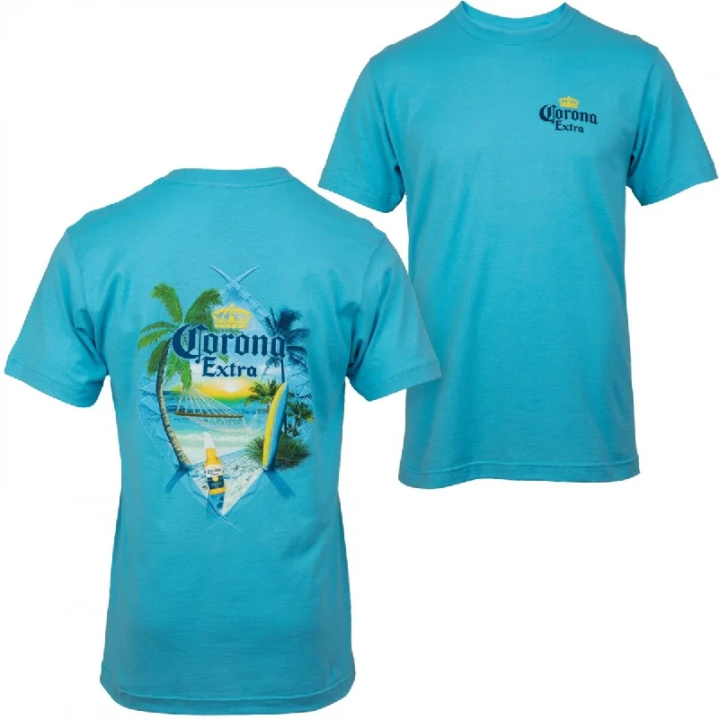 Corona Extra At The Beach Aqua Front And Back TShirt