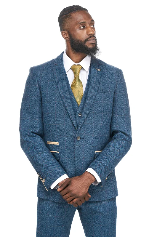 Dion Blue Tweed Check Suit | Check Suit | Office Wear | Wedding Suit