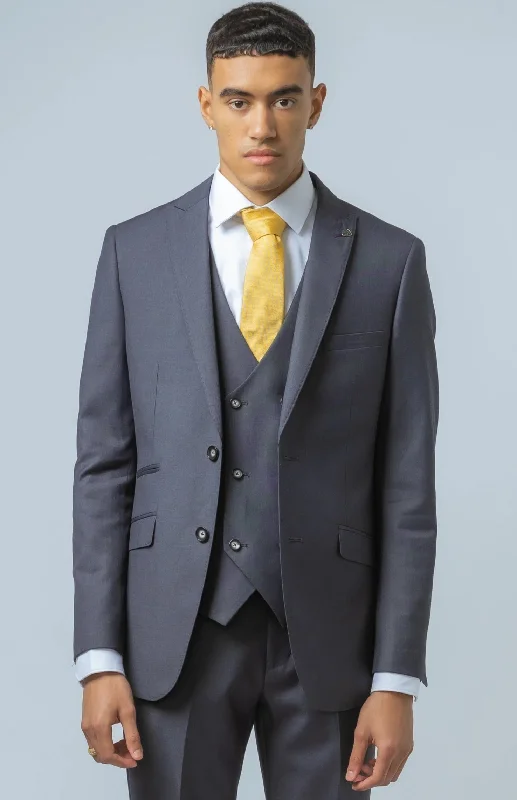 Dylan Dolphin Grey Double Breasted Waistcoat Suit :- Office Wear