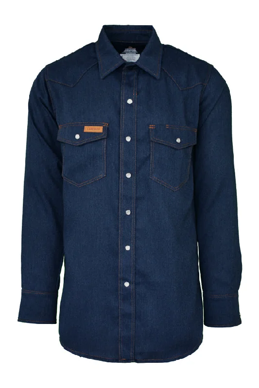 FR Modern Western Shirt made with 5oz. TecaSafe® One Inherent | Denim Navy