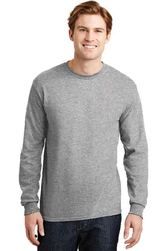 Gildan Dryblend Cotton Poly Long Sleeve T Shirt Sport Grey