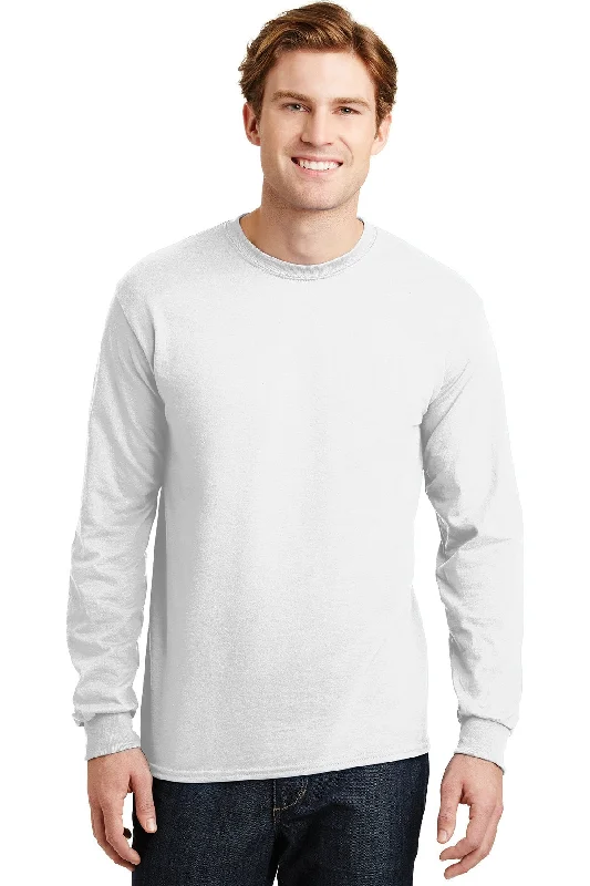 Gildan Dryblend Cotton Poly Long Sleeve T Shirt White