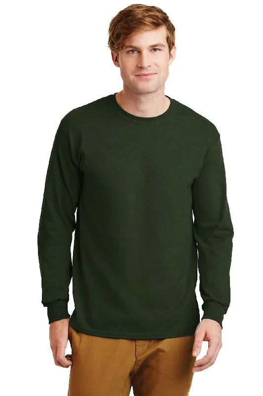 Gildan Ultra Cotton Long Sleeve T Shirt Forest Green