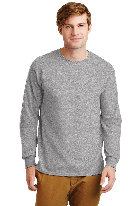 Gildan Ultra Cotton Long Sleeve T Shirt Sport Grey