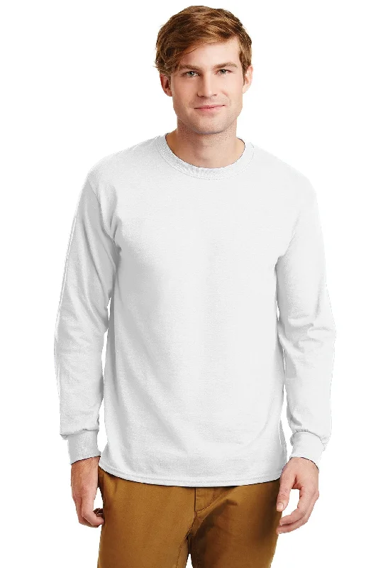 Gildan Ultra Cotton Long Sleeve T Shirt White